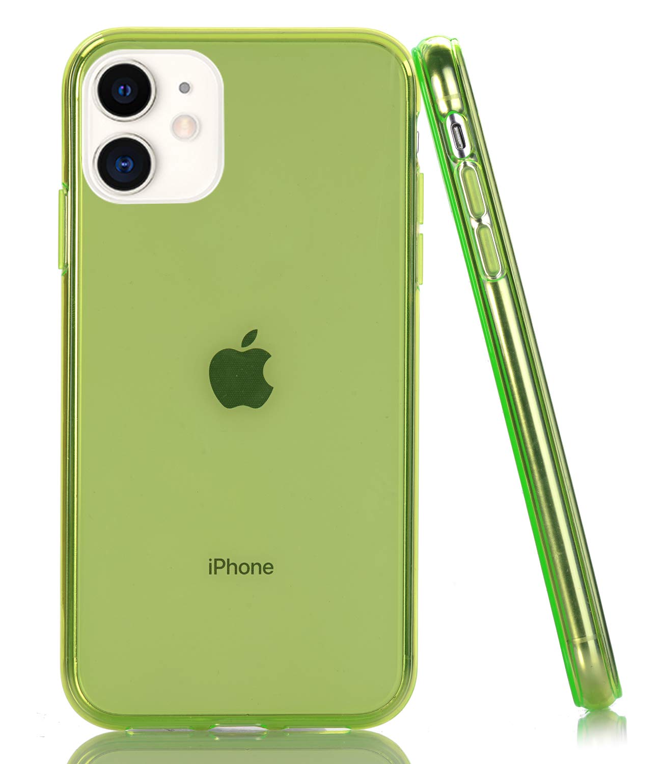 BAISRKE Clear Case for iPhone 11, Slim Fit Soft Flexible TPU Gel Silicone Glossy Rubber Bumper for iPhone 11 6.1 inch 2019 Green F-iP11-6.1-FDL-TPU-clear&green