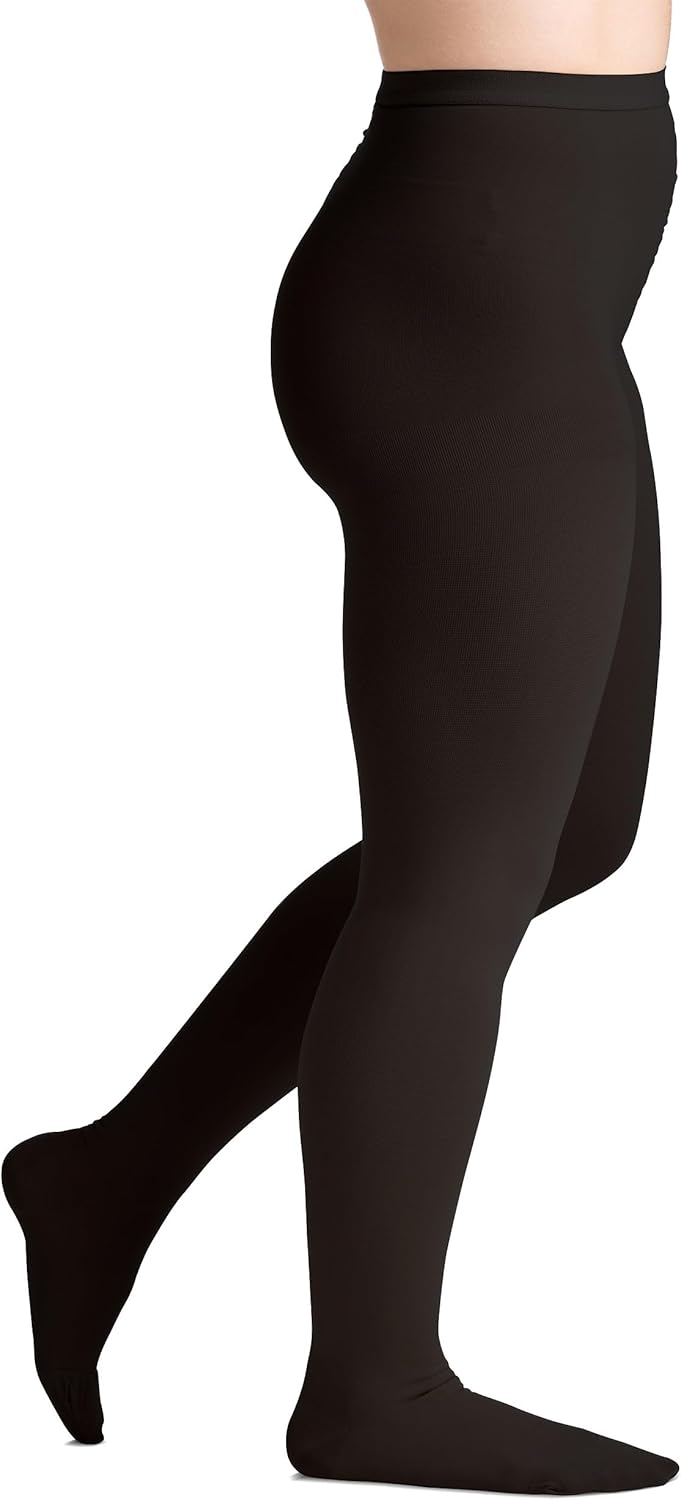 EvoNation Men & Women Waist High 20-30 mmHg Graduated Compression Opaque Pantyhose – Firm Pressure Compression Garment