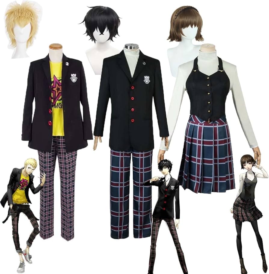 Amazon.co.jp: ペルソナ5 コスプレ衣装 雨宮蓮 秀尽学園高校 新島 真