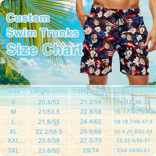 Custom Swim Trunks Men Personalized Funny Swim Beach Shorts with Faces on Them Custom Birthday Gifts for Men4