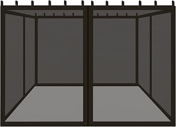 Gazebo Mosquito Netting Replacement 10x12 FT, Black