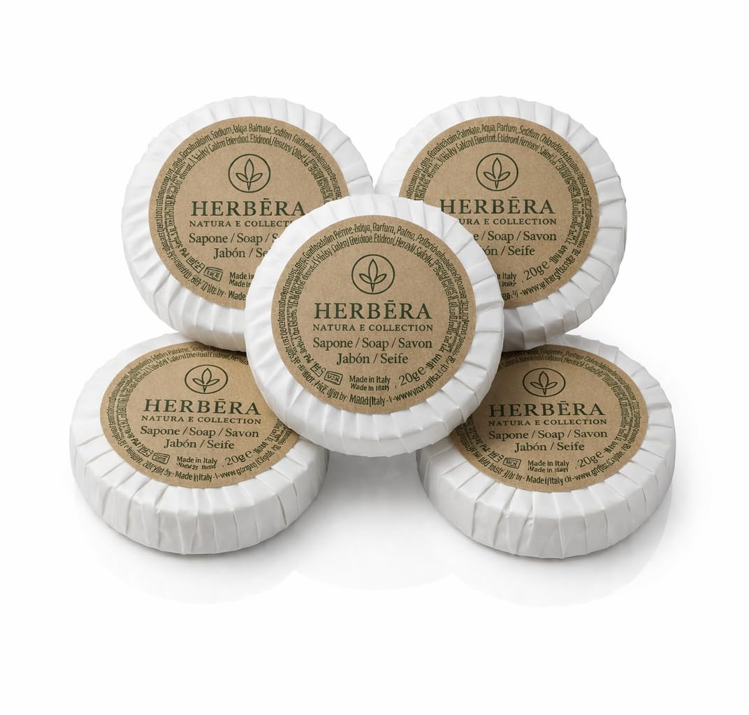 HERBERA Luxury Saponetta Monouso in Pasta Vegetale, 20 gr, Plissé Linea Cortesia Hotel, 250 pz