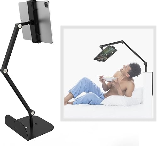 Soporte para teléfono y tablet para cama, sofá y escritorio, base de doble peso, soporte elástico con brazo ajustable, compatible con iPad Mini Air