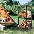 VODA Firewood Tools Rack Fireplace Rack Outdoor Indoor 2-Tier Firewood Holder with 4 Fireplace Tools Set, Brush, Shovel, Poker, Tongs, Log Holder Rack Lumber Storage Stacking Black