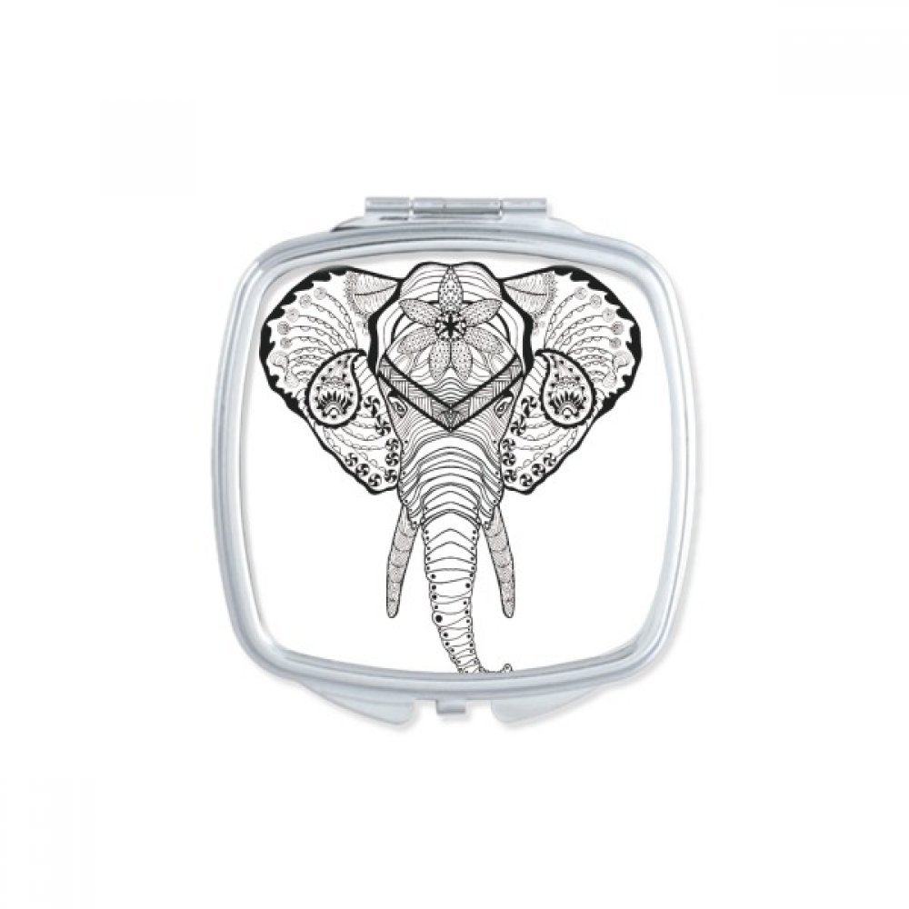 Miroir compact carré motif éléphant un petit cadeau mignon à offrir