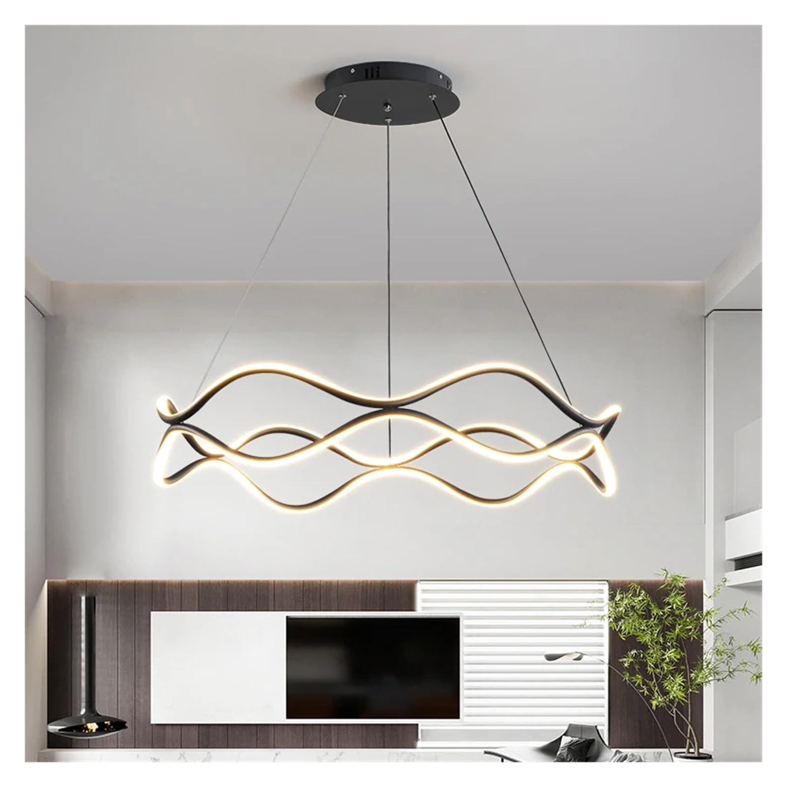 Chandeliers Light Black Luxury Round Living Room Modern Minimalist Bedroom Home Room Light Up and Down Luminescence Lamps