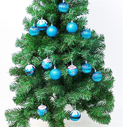 Dproptel 16Pcs 6cm/2.36" Christmas Tree Baubles Shatterproof Plastic Xmas Balls Tree Decorations Ornament Pendants Holiday Party Festival Wedding Decor (Blue)