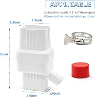 Vista 5 de 2 juegos de sistema de recolección de agua de lluvia, desviador de bajante con capacidad de recolección ajustable, kit de desviador de barril