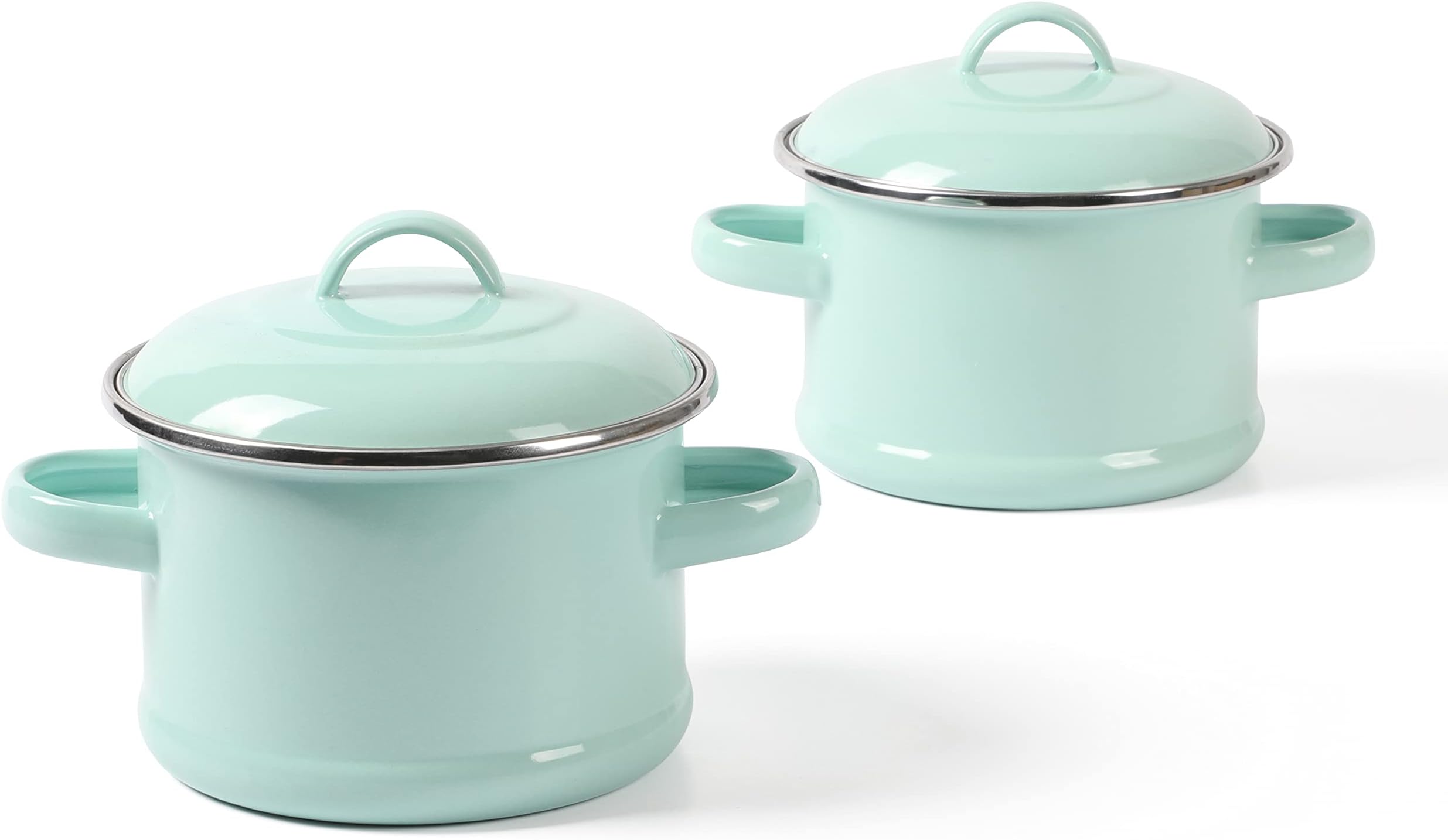 Martha Stewart Thayer 2-Pack 5.5" Mini Dutch Oven w/Lid - Martha Blue