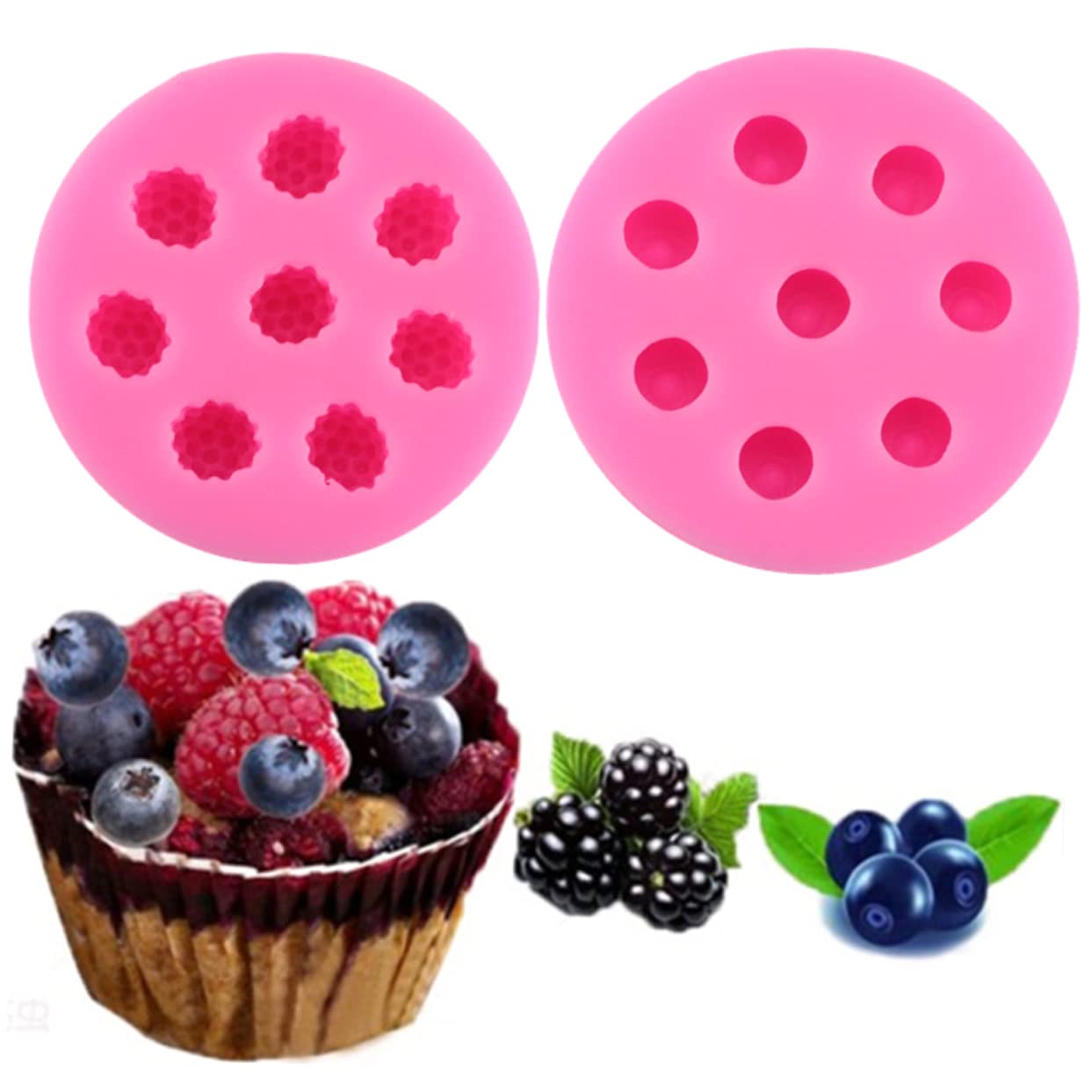 Amosfun 3 Stk Kuchenform Cupcake-Topper DIY-Form Cakesicles Schimmel Formen aus Kuchen Topper Silikonformen schokoladenform silikongießform Geleeform Kuchendekorationswerkzeug Rosa