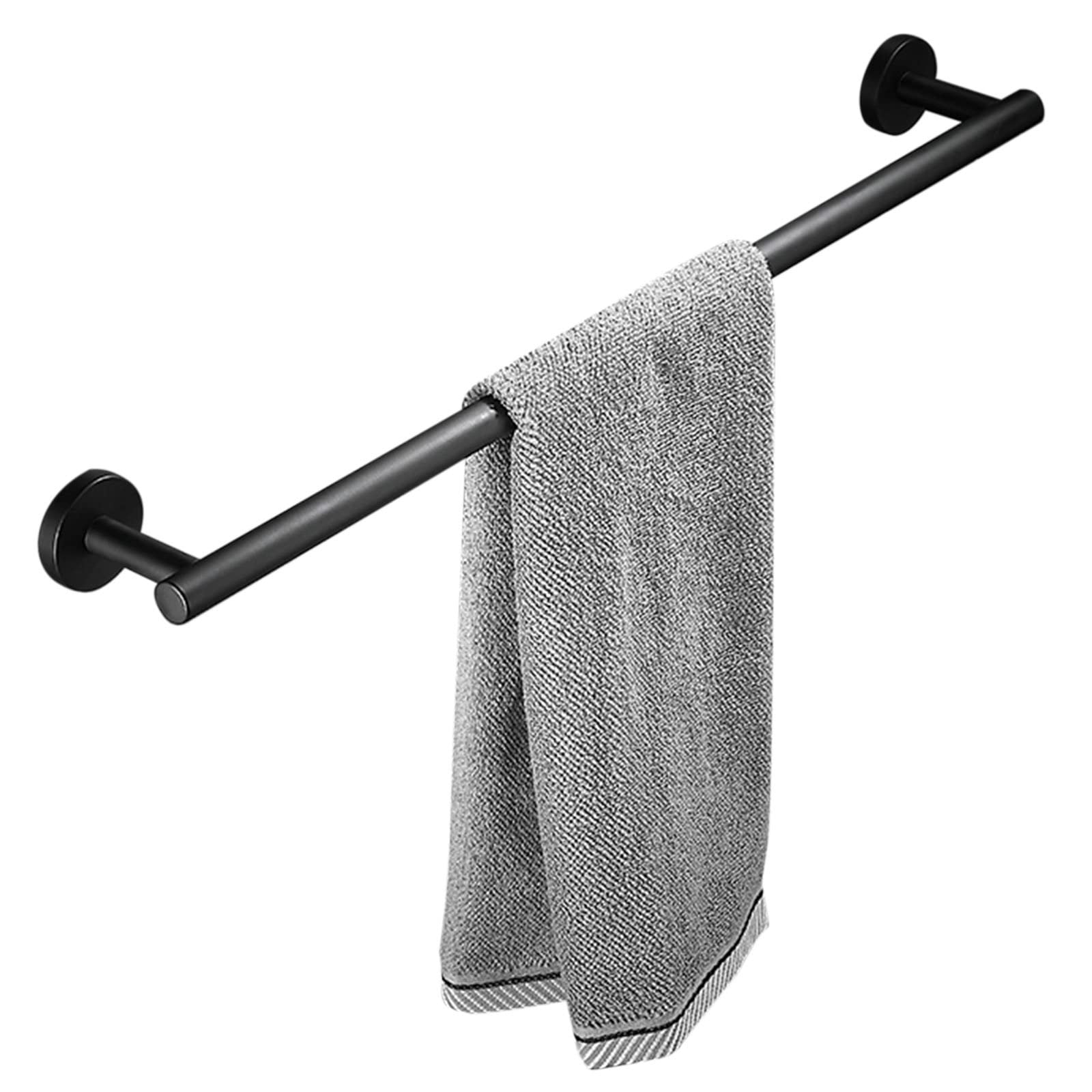 Toallero para baño Toallero Negro Montado en la pared sin taladro Toallero Autoadhesivo de Acero inoxidable para baño, 40 cm