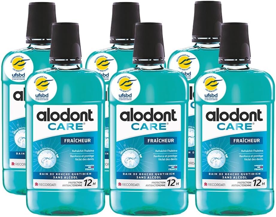 ALODONT CARE Freschezza Collutorio Quotidiano, Alito Fresco, Protegge e Rinforza i Denti, Prolunga l’Efficacia dello Spazzolamento, 7+ Anni, 6 x 500 ml
