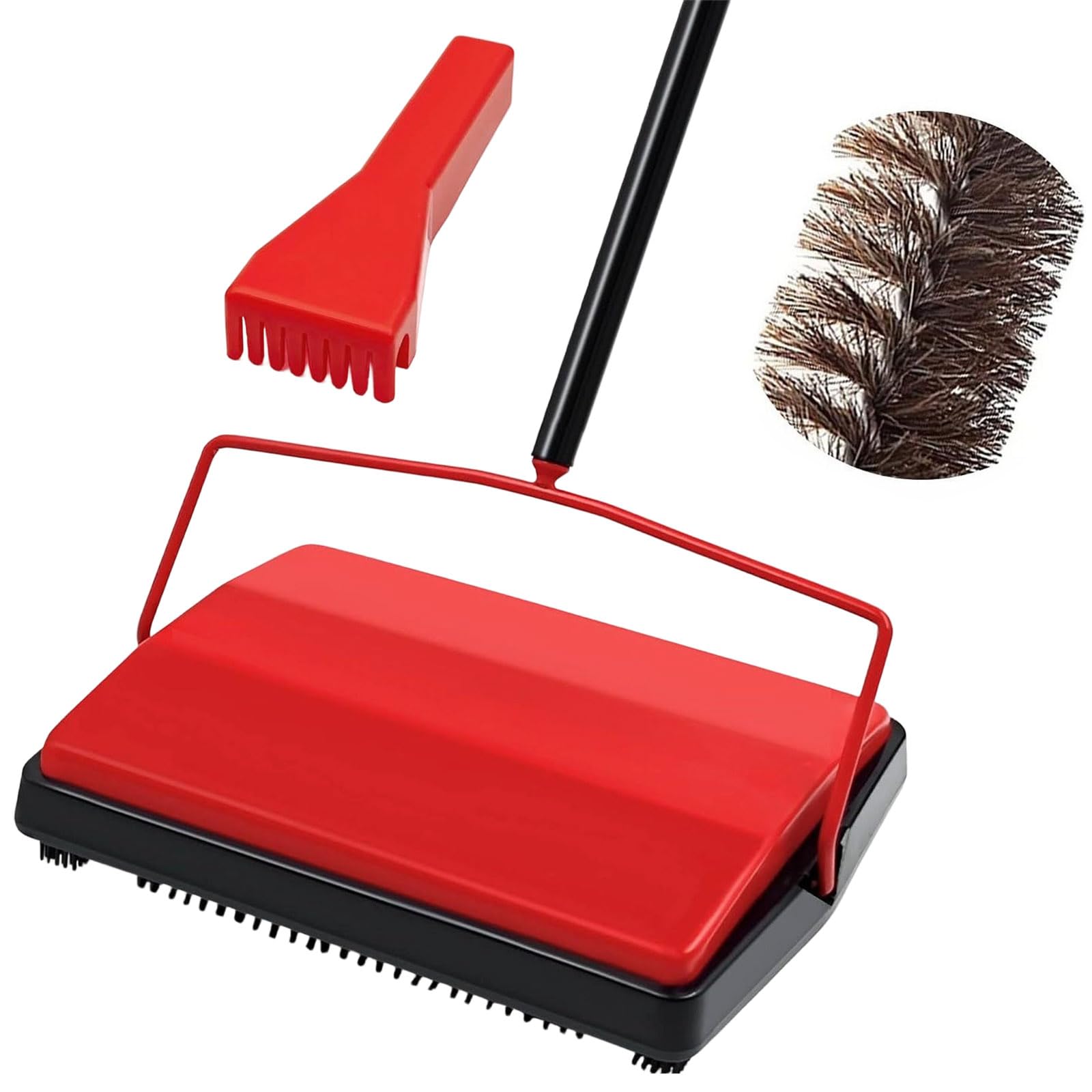 Pulitore manuale per tappeti per capelli, ritagli carta, Red