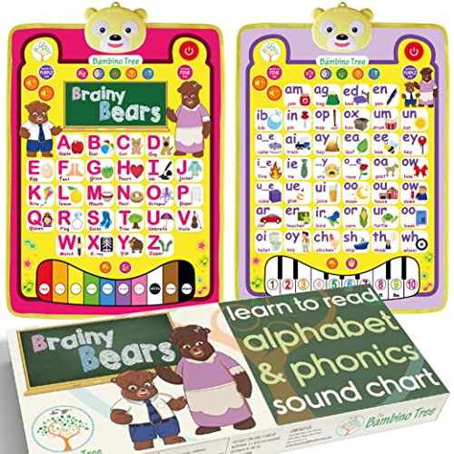 Alphabet & Phonics Talking Poster - Interactive Abc Chart Double-Sided Electronic Wall Mat - Preschool Musical Learning - Learn Letter Sounds - Educational Toy To Jumpstart Your Child's Reading #TOP4