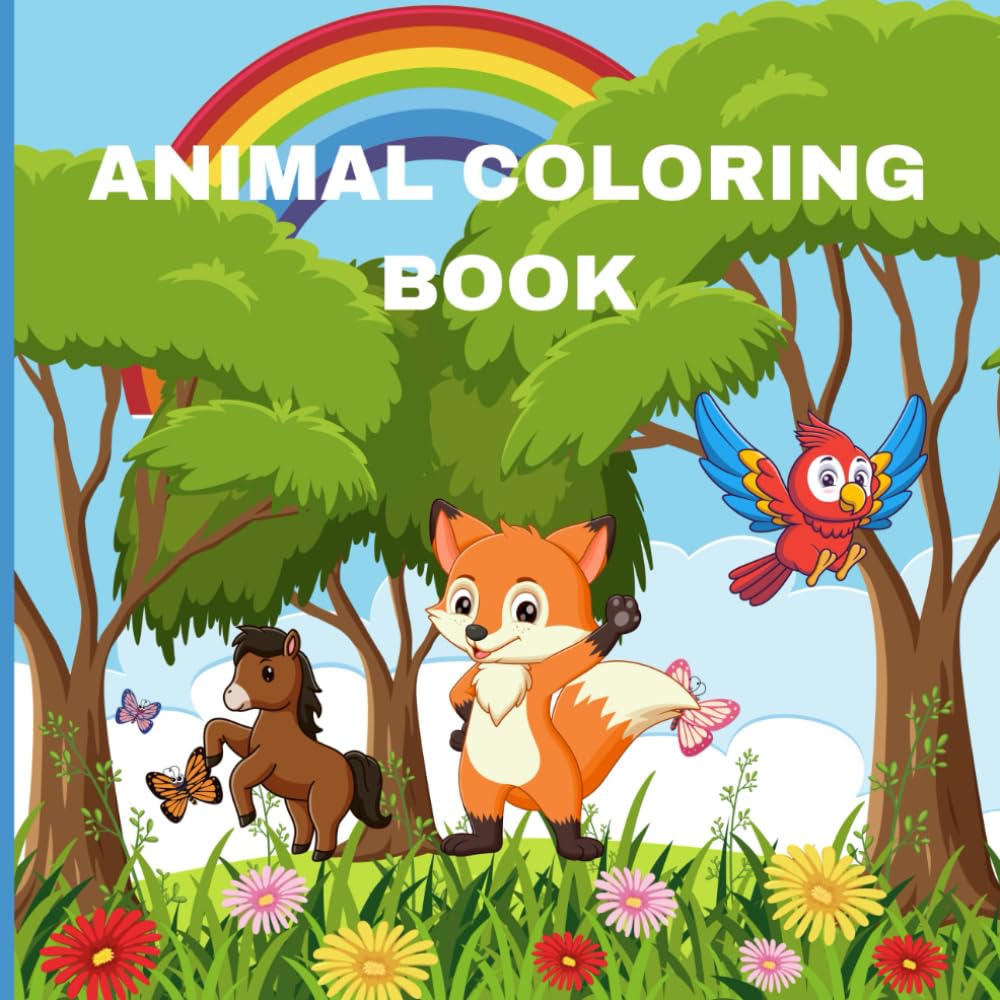 Animal Coloring Book: Cute Animal Coloring pages for pre school children Ages 3-6