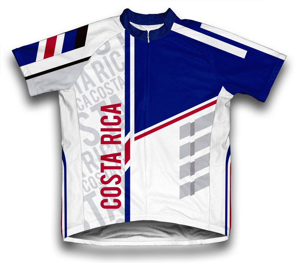 ScudoPro Costa Rica Short Sleeve Cycling Jersey for Men - Size 4XL White