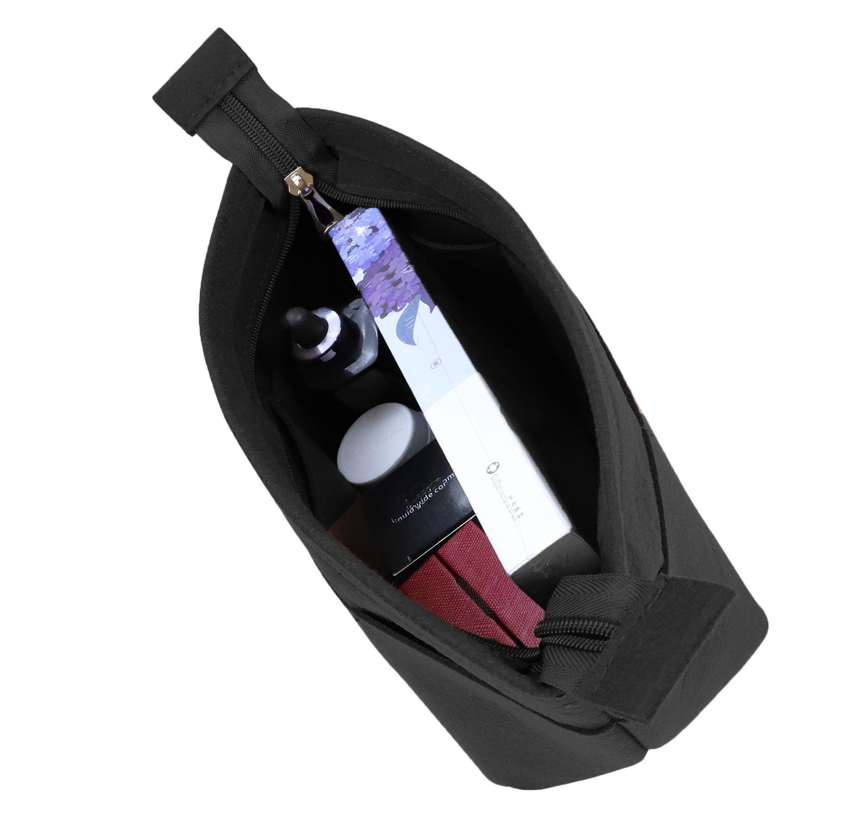 Lckaey Organiseur de sac à main Neverfull, organiseur de sac en feutre avec fermeture éclair 1075black-M