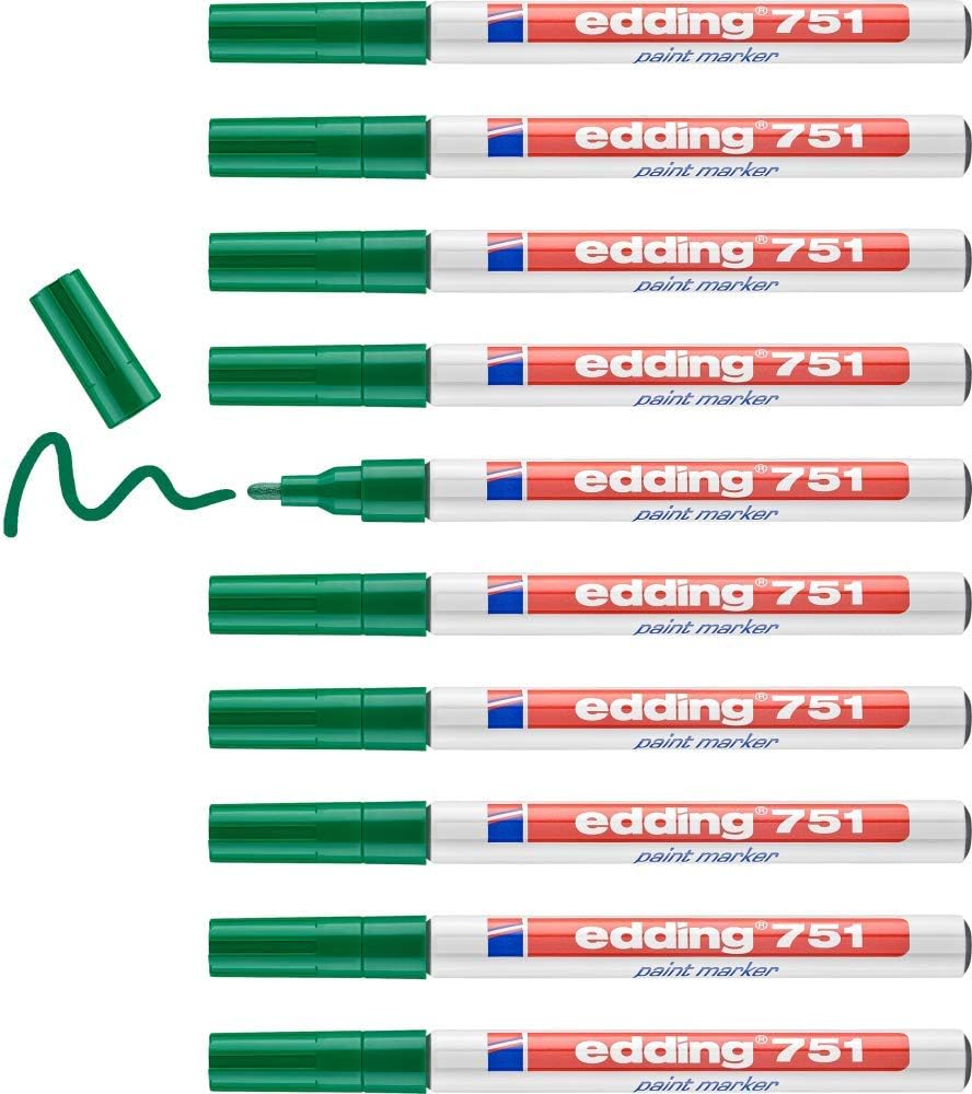 edding 751 paint marker - green - 10 pens - round tip 1-2 mm - paint ...