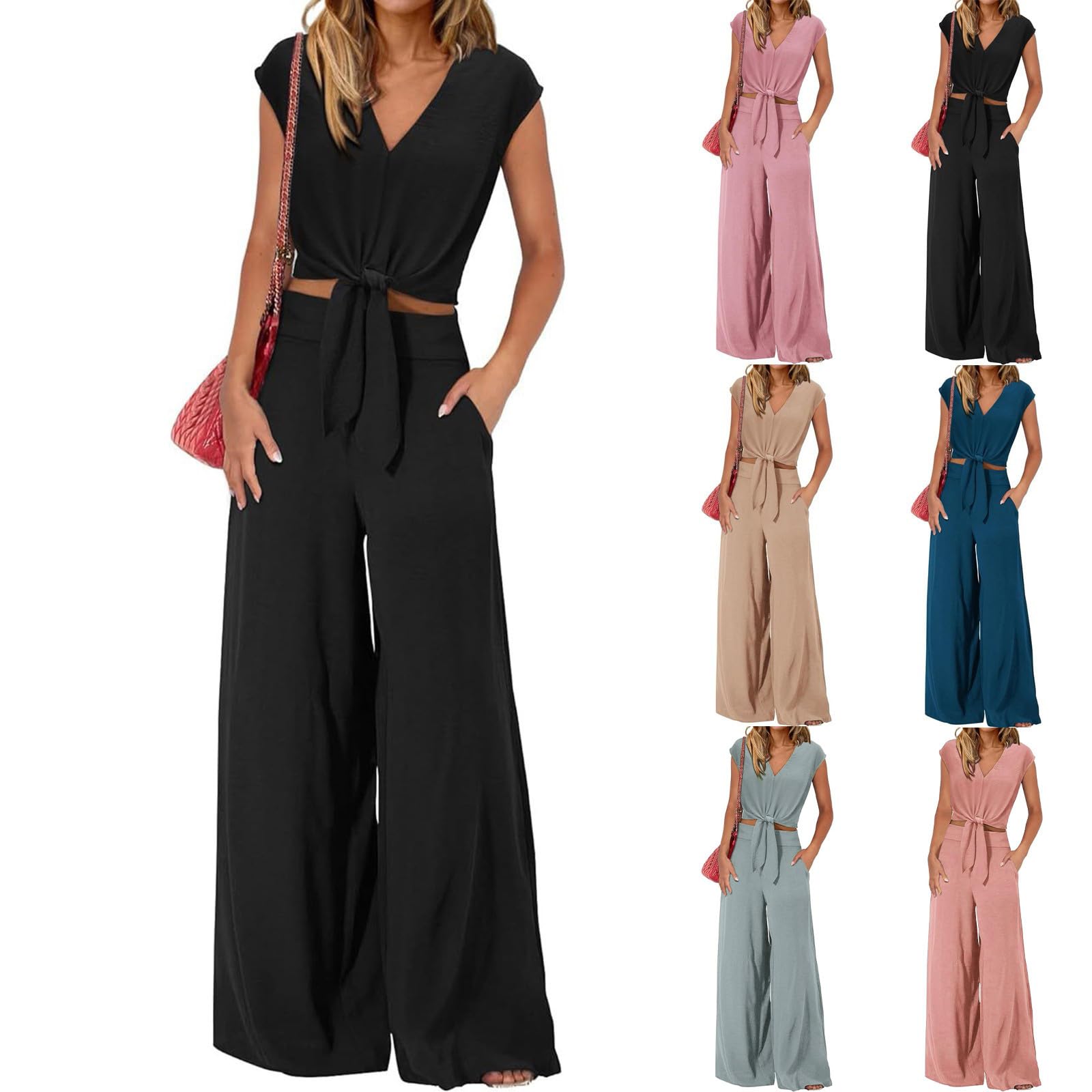 Dos piezas para mujer, verano, elegante, traje de lino para mujer, traje de dos piezas, traje de tiempo libre, moderno, de algodón, traje de verano, ligero, traje deportivo, tallas grandes, ropa