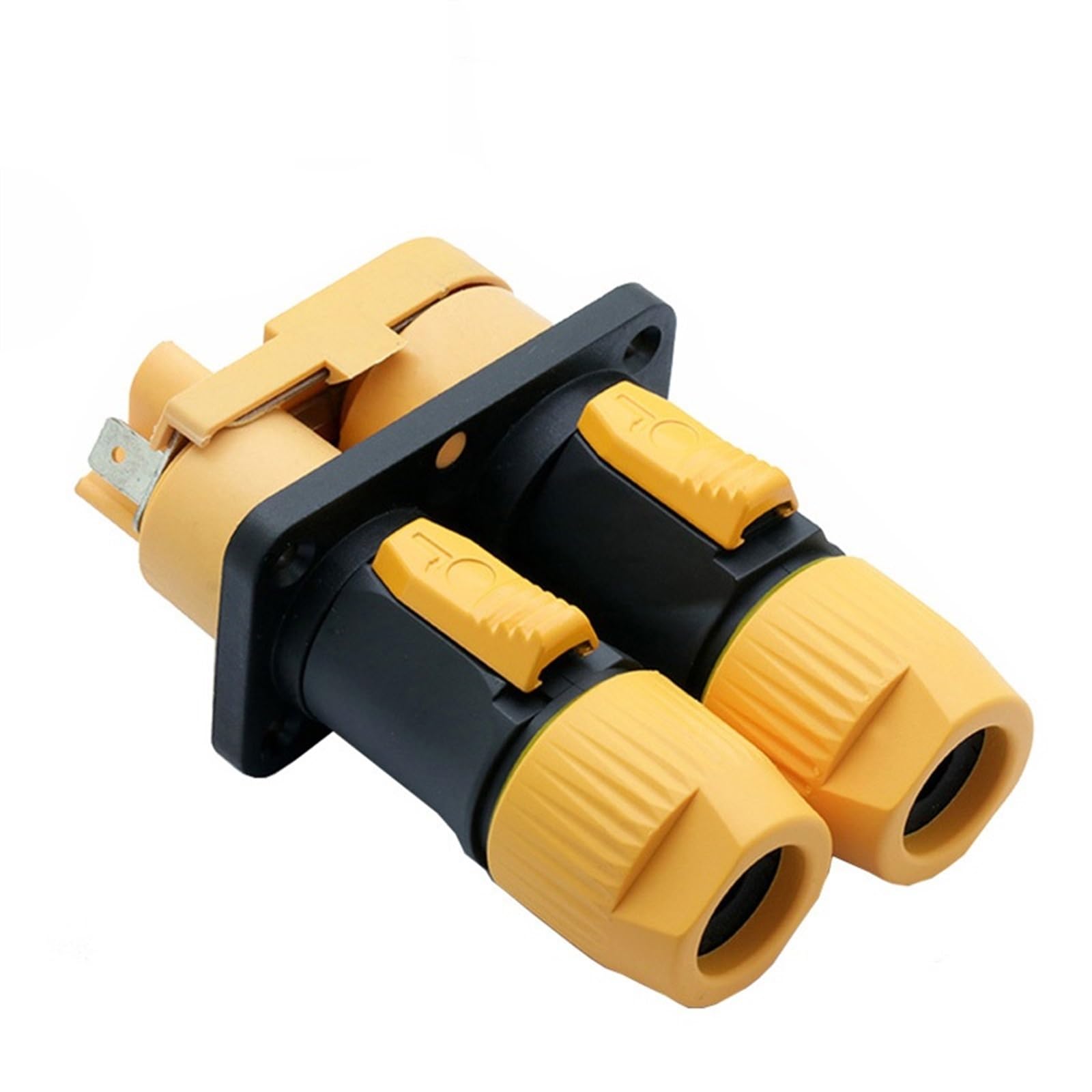 Conector de alimentación de 3 pines de alta resistencia para chasis dual con base de panel 250V