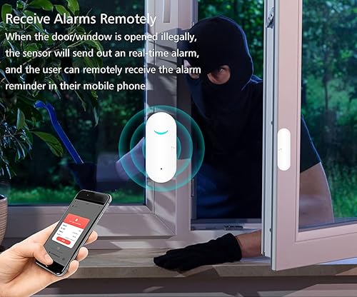 Miniatura 4 de Alarma con sensor inteligente inalámbrico WiFi para puerta y ventana, Alexa Google Assistant y Tuya APP Control Sistema de seguridad para el hogar