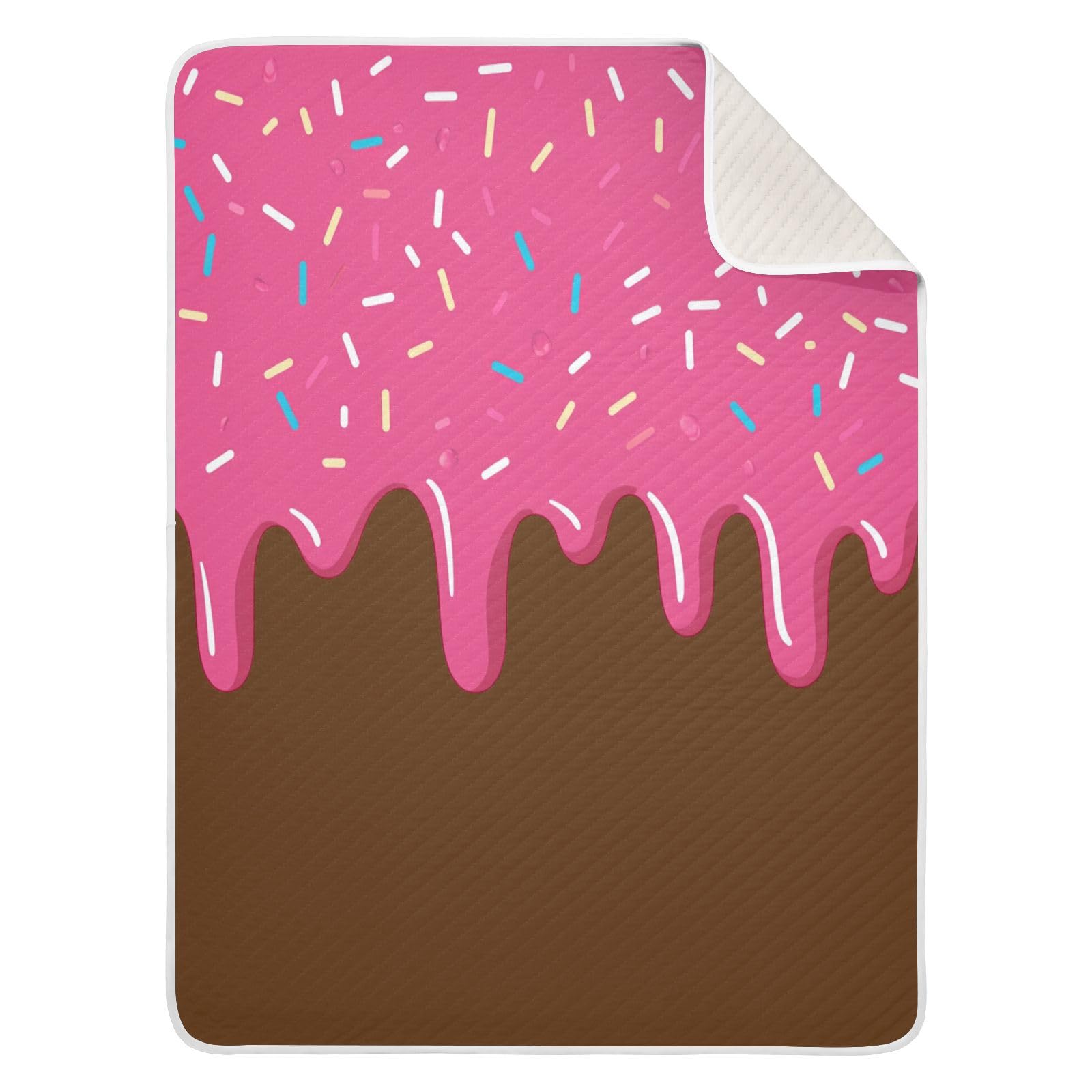 KICPOAY Pink Ice Cream Dots Baby Swaddle Blanket for Boys and Girls, Muslin Baby Receiving Swaddle Blanket, Soft Cotton Nursery Swaddling Blankets for Newborn Toddler Infant