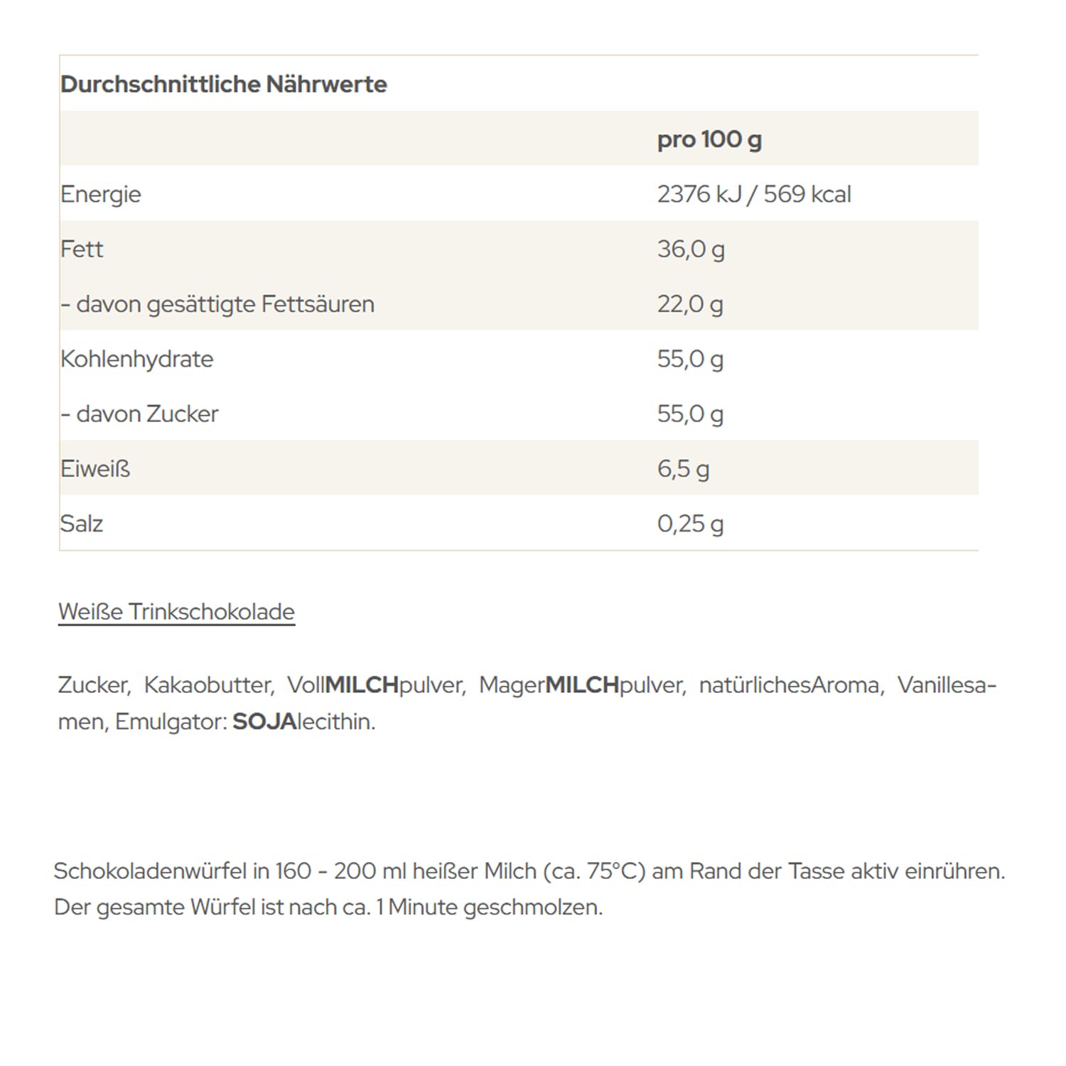 GUSTONE. MoMe Trinkschokolade am Stiel Choc-o-lait White 24 Stück