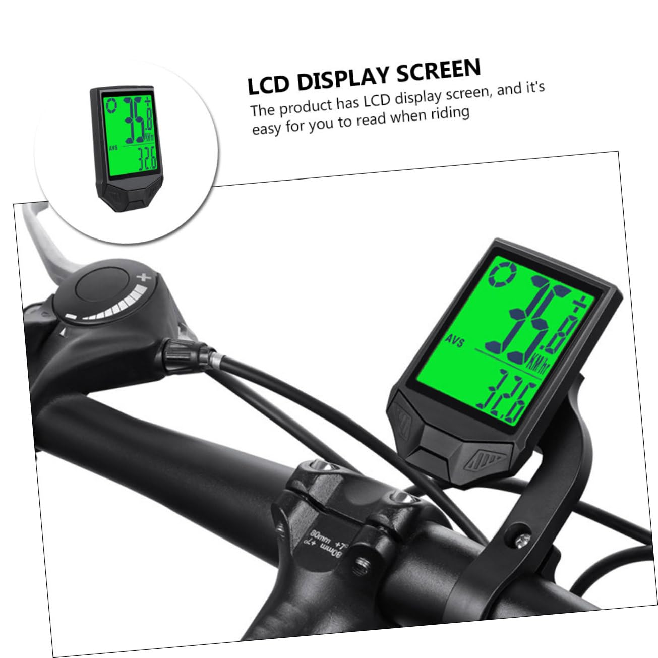 Tachimetro Bici Digitale Nero, per Bici Pieghevole