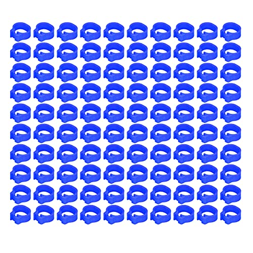 Keenso Bandas para Piernas Anillo Frío Duradero 100 Piezas 8 Mm para Suministros para Patas de Aves de Corral (Azul Oscuro)