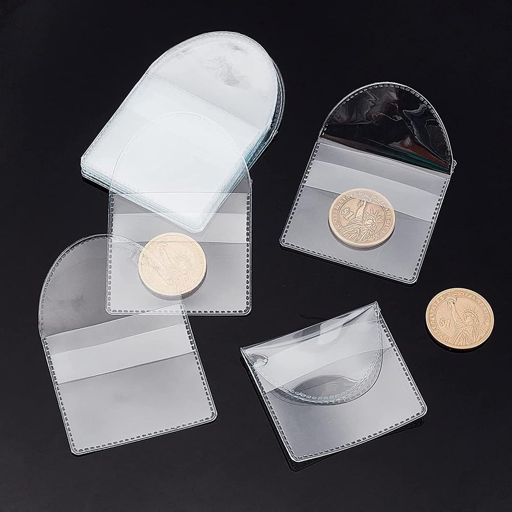 Set De 45 Bolsas Transparentes De PVC Para Monedas – 3 Tamaños, Protectoras Para Joyas Y Coleccionables