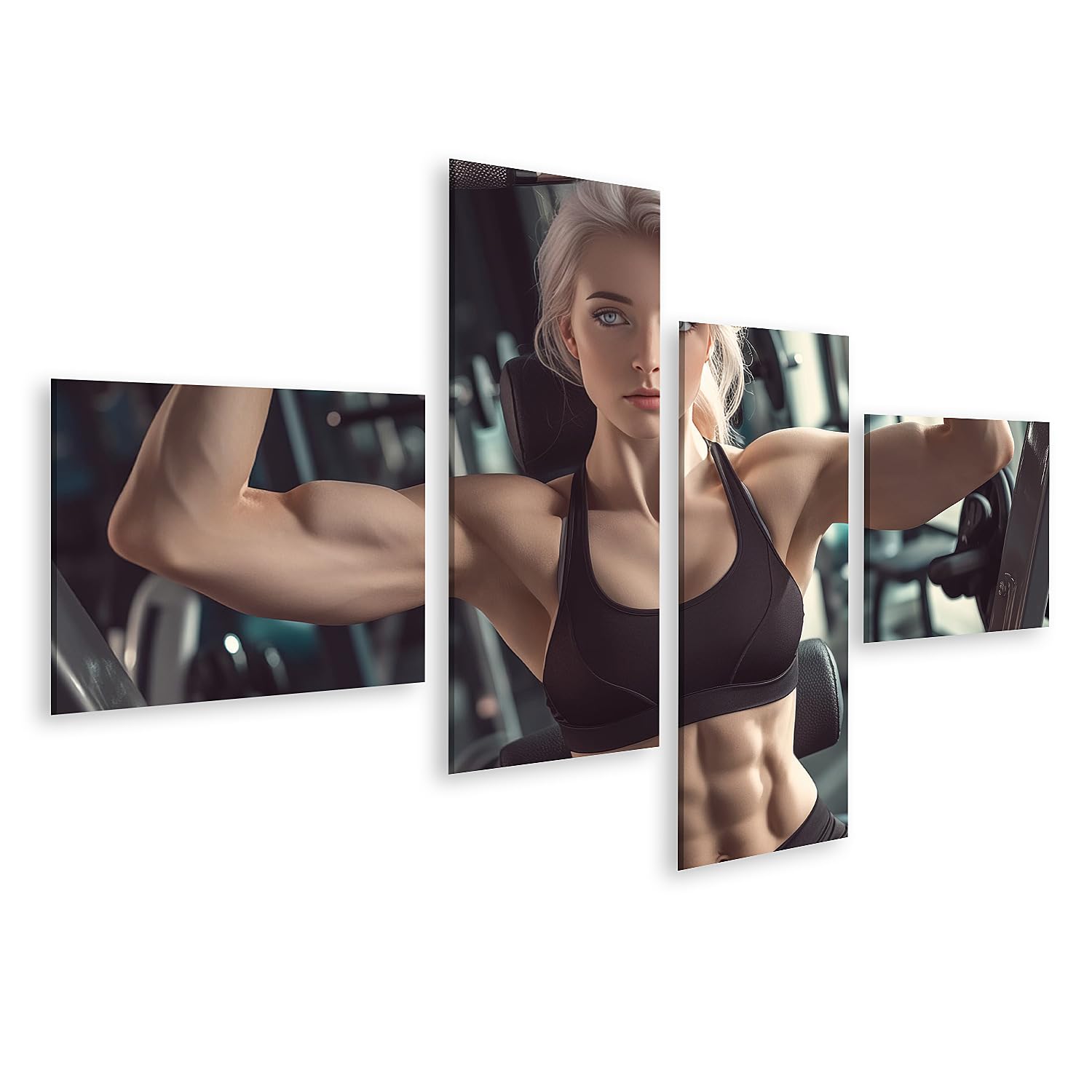 islandburner Quadro su tela Fitness Training in palestra con giovane donna per palestra appassionati di fitness negozio di sport immagini murali poster