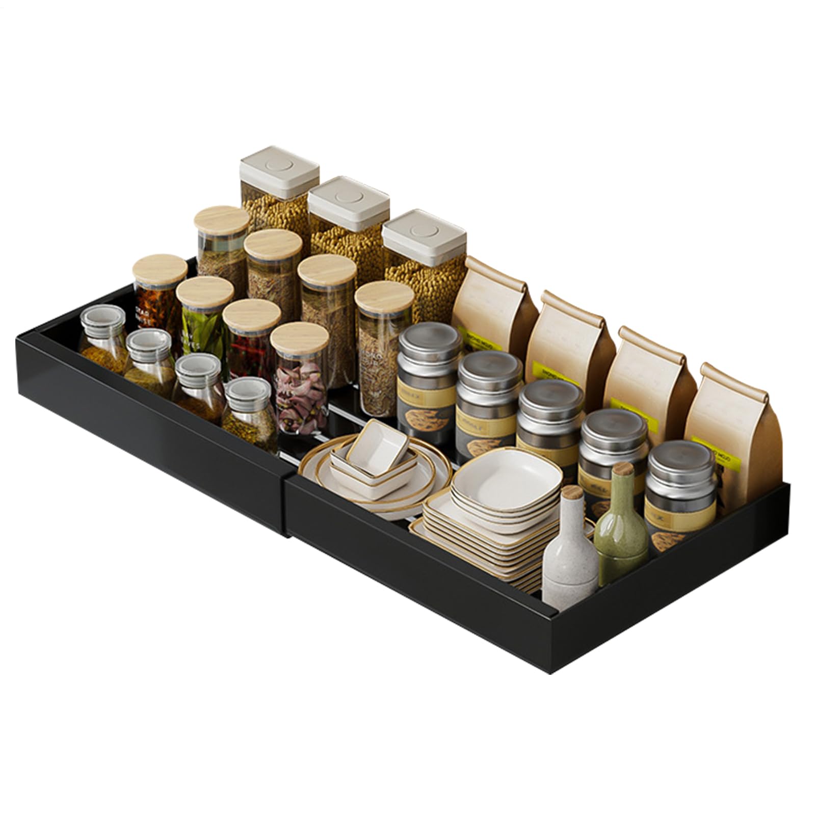 Organizador Bajo Fregadero Cesta De Almacenamiento Retráctil Sin | Organizador Bajo Fregadero Extraíble Sin Necesidad de Perforar, para Baño, Despensa y Armarios