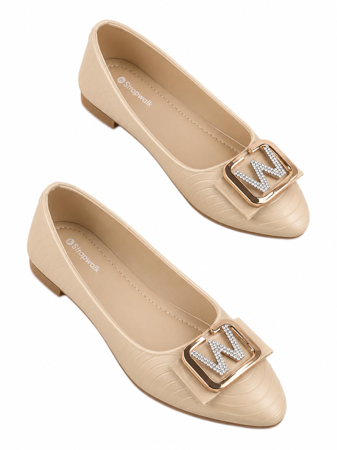 Women's Ballet Flats for Women | Comfortable Slip-On Bellies | Stylish Square Rhinestone Buckle Design | Soft Cushioned Insole | Lightweight Casual Office, Party Footwear-image-8
