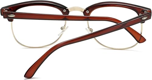 Miniatura 5 de Gafas de lente transparente de medio marco sin montura clásica vintage de moda