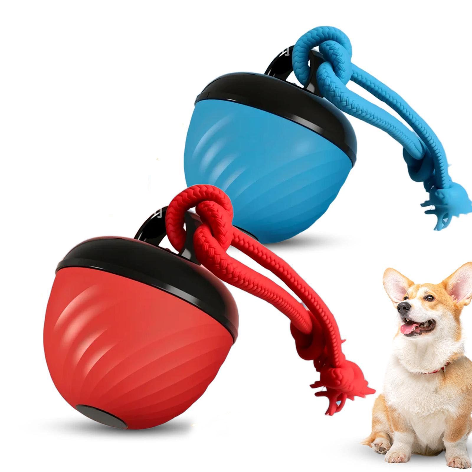 Interactive Dog Toys Ball 2026 New Smart Pet Puppy Ball with Ropes Random Path Electric Automatic Moving and