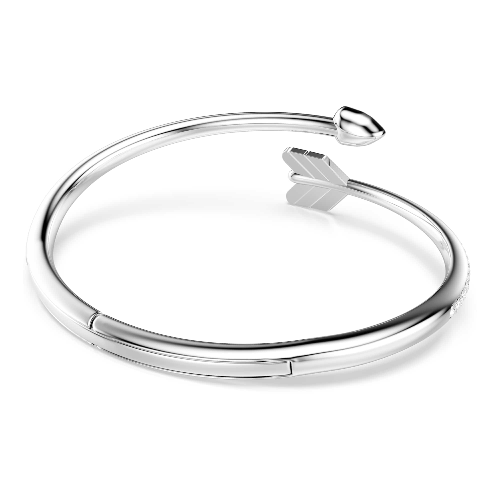 Swarovski Idyllia Collezione Bracciale rigido, Tagli misti, Freccia, Bianco, Placcato rodio