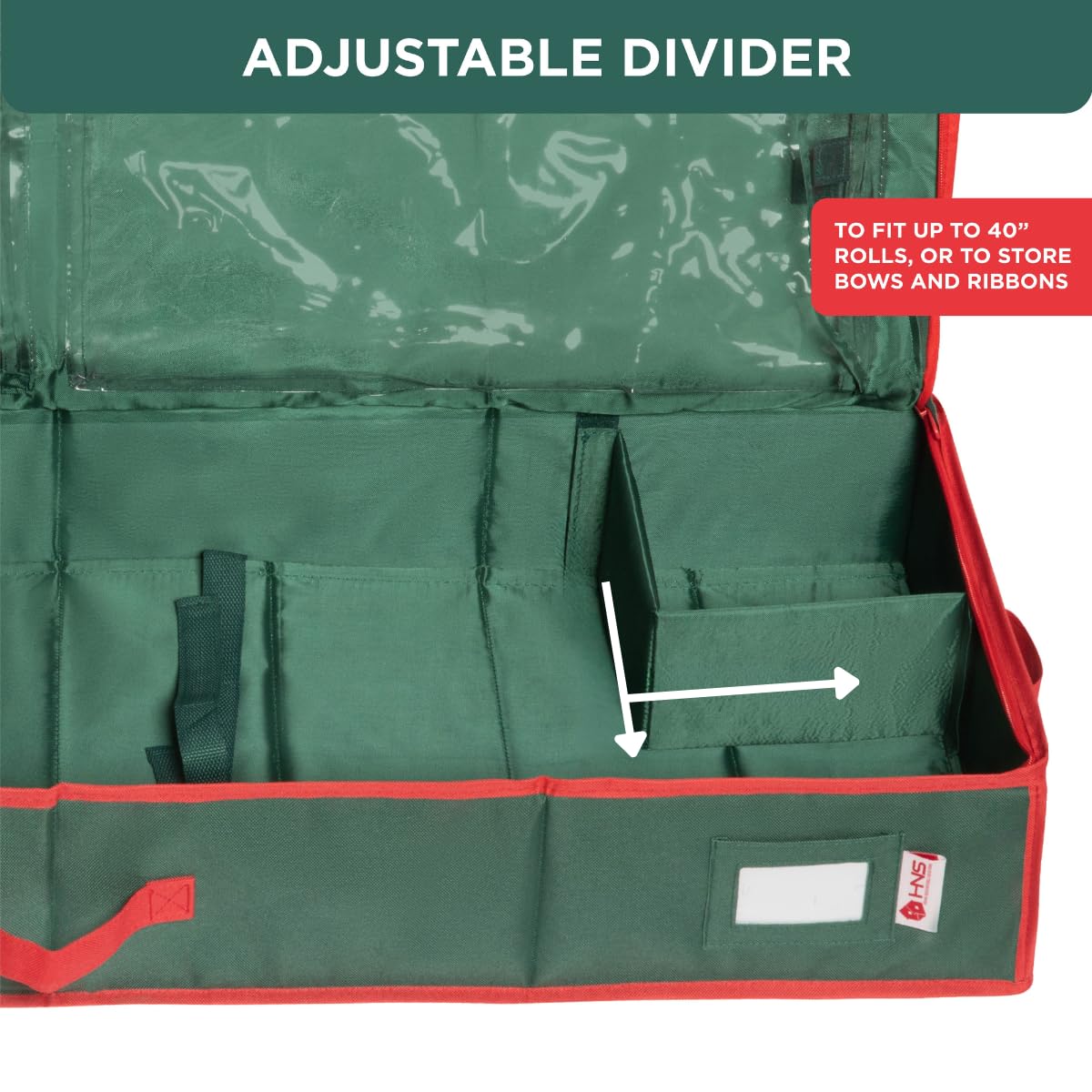Premium Geschenkpapier-Aufbewahrungsbehälter – strapazierfähiges Material 600D reißfest – passend für bis zu 27 Papierrollen – Extra Taschen für Bänder und Schleifen –