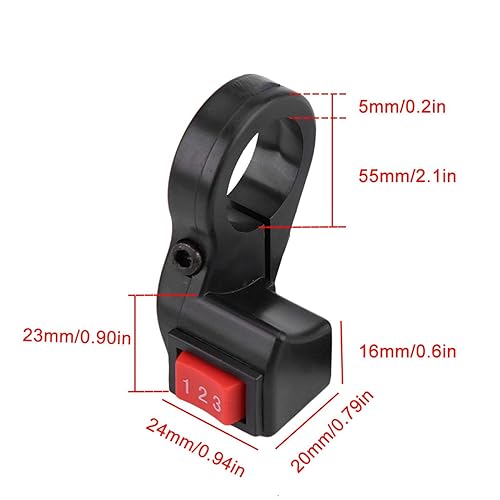 Miniatura 3 de Interruptor de 3 velocidades para Ebike-Interruptor de acelerador de 3 velocidades - Interruptor de manillar de 0.866 in 7/8 pulgadas manillar