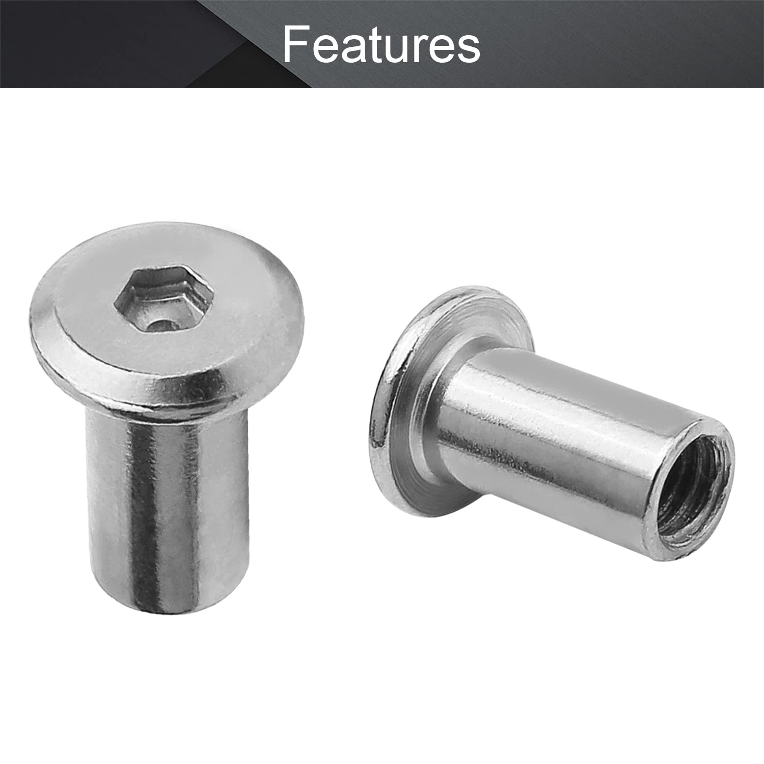 uxcell Lot de 30 écrous à tête hexagonale M6 x 15 mm pour meubles