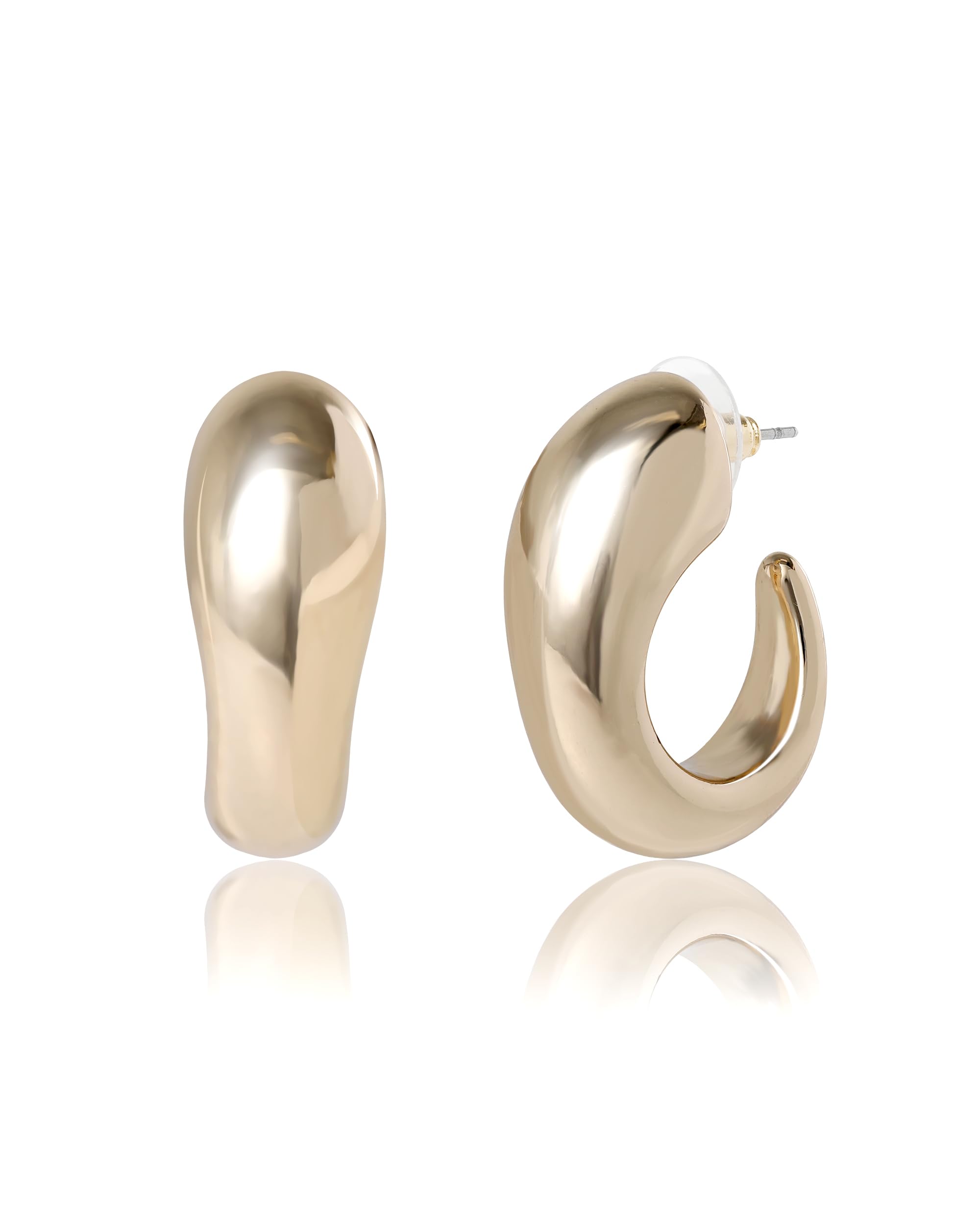 Gold-Tone Large Earrings, Modern Jewelry