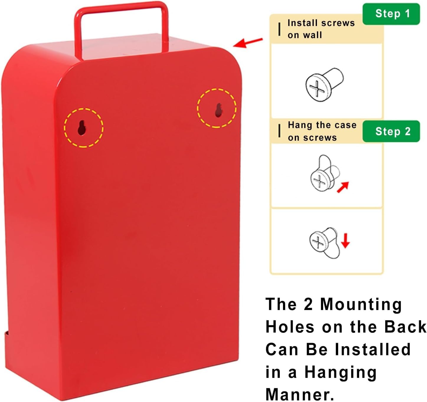 Extintor de incendios, caja decorativa para extintor de pared, para 2 soportes para extintores de 1 ~ 3 kg (blanco)