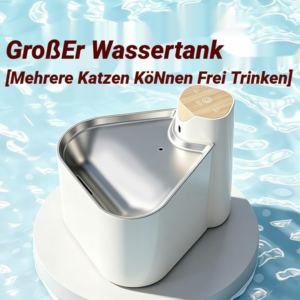 Wasserbrunnen FüR Katzen, Katzentrinkbrunnen Kabellos, USB, 2000 Mah, 1,6 L, FüR Wohnzimmer, Balkon, HaustiergeschäFt, Outdoor, Hund, Welpen, KäTzchen