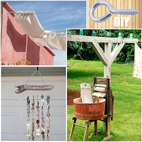 Shells 50Pcs 6# Silver Color Zinc Plated Metal Cup Hooks Eye Shape Screw Hooks Self-Tapping Screws Hooks Ring 1.18 Inches #TOP3