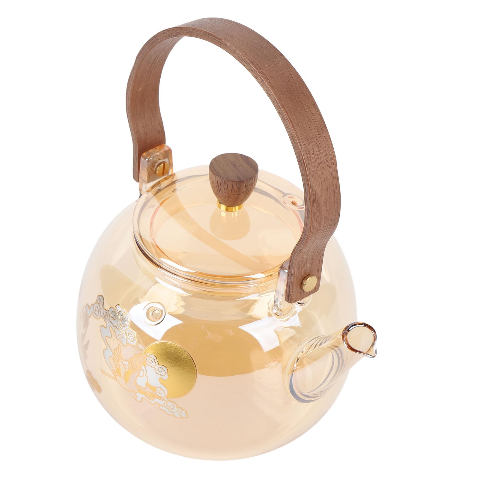 CHICIRIS Tetera de Vidrio, Tetera de Vidrio de Borosilicato con Infusor de Acero Inoxidable, Capacidad de 950 Ml para Uso Doméstico y de Oficina