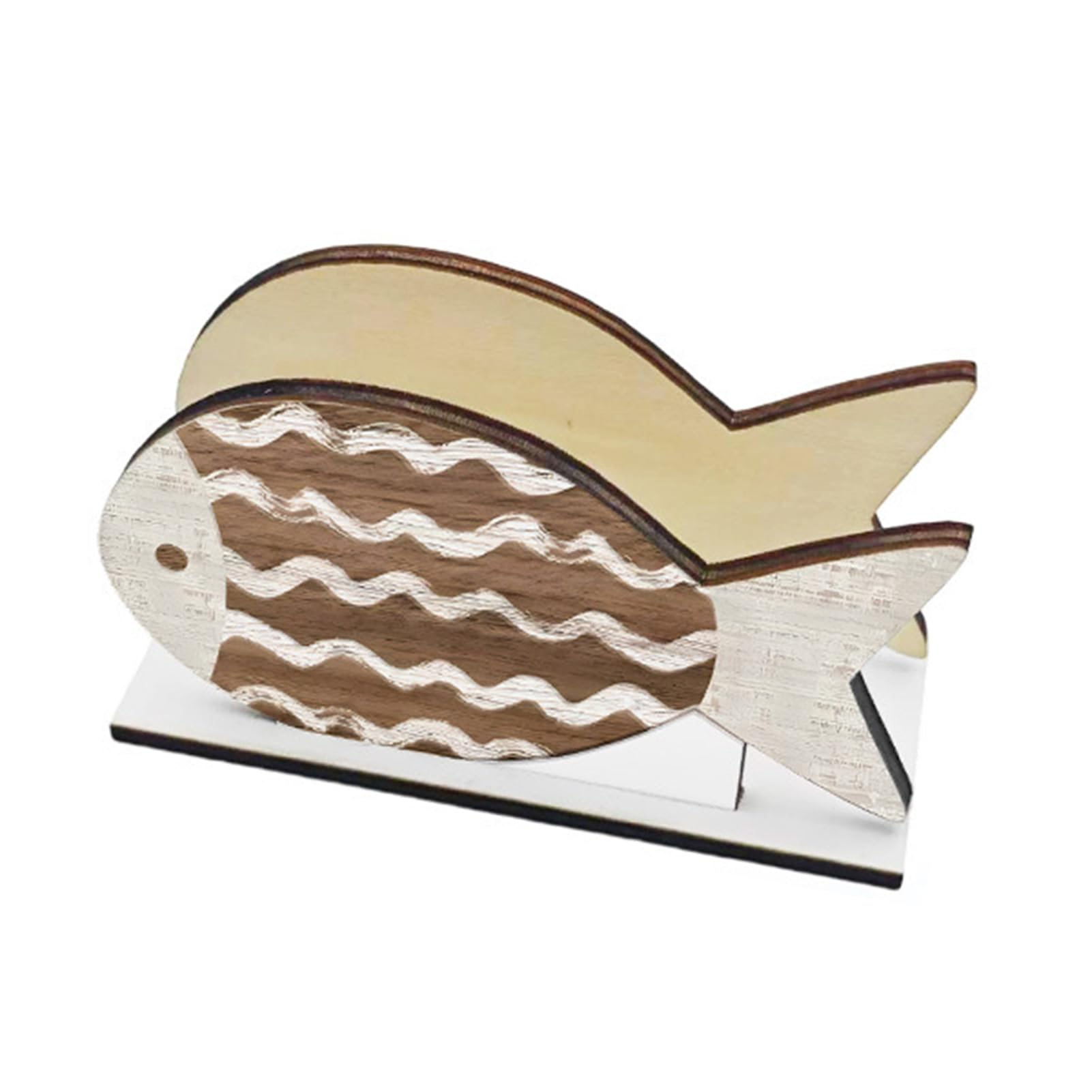 Glifora Wooden Napkin Holder - Vertical Ocean Style Napkin Dispenser, Square Ordered Storage Towel Holder for Kitchen and Dining Table Decor