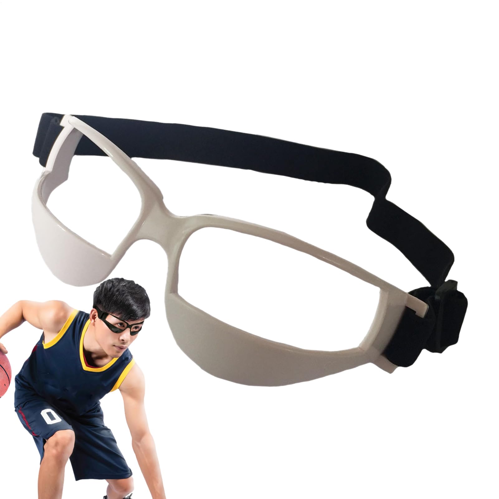 Okulary do koszykówki – okulary ochronne do treningu sportowego, wygodne dopasowanie | trwały materiał TPEE, antypoślizgowa konstrukcja, akcesoria sportowe, trening koszykówki, 17 x 6 cm