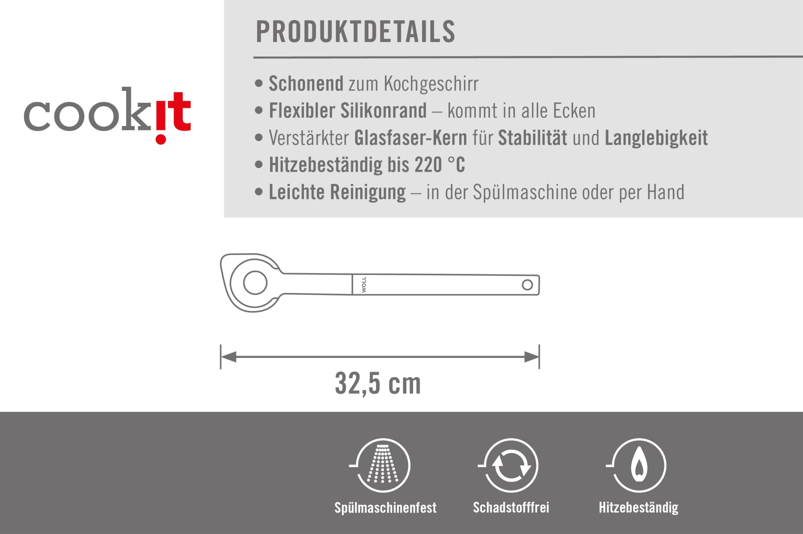 Cucchiaio Forato In Silicone Woll Cook-It | 32,5 Cm Con Testa Flessibile | Resistente Al Calore 220°C - 2