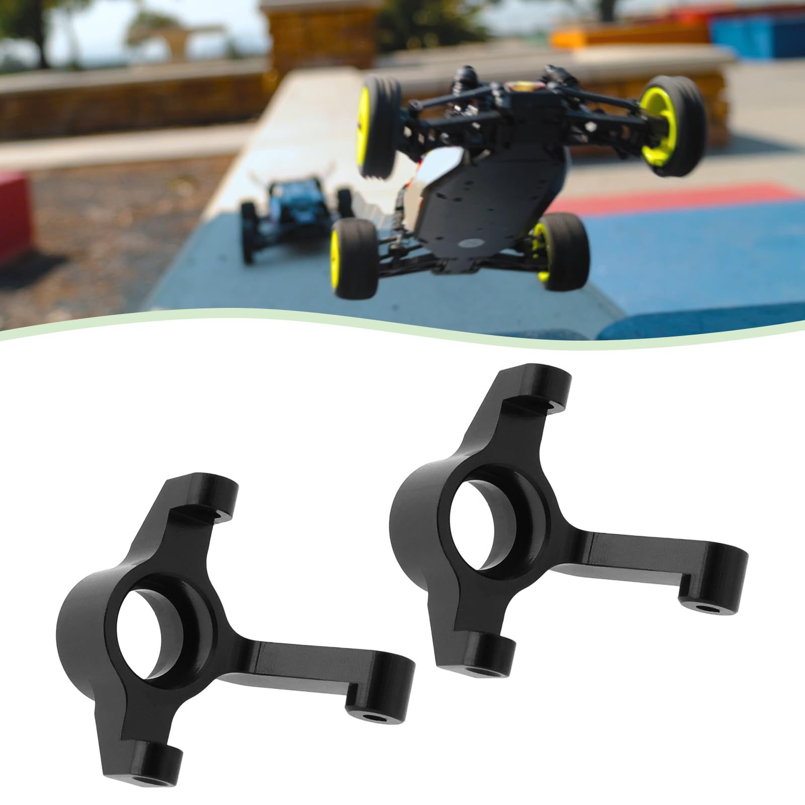 Briny River 2PCS Aluminum Alloy Steering Knuckle for 1/24 RC Buggy Compatible with Losi Micro-B, CNC - Image 2