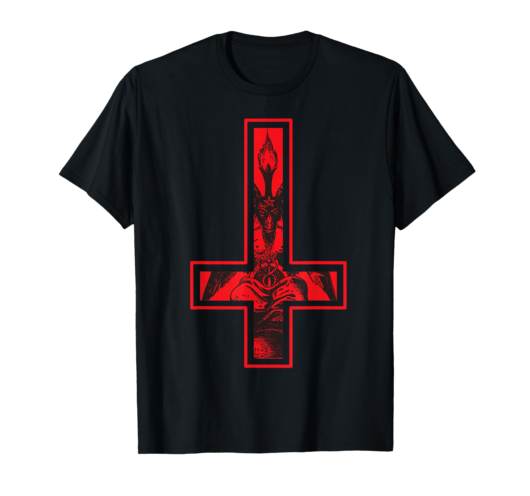 Baphomet Inverted Cross Occult Satanism Hail Satan T-Shirt