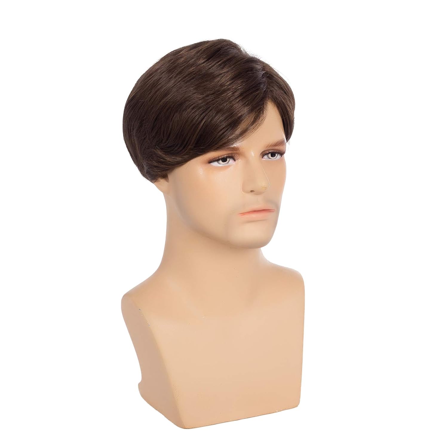 Swiking Men Brown Straight Wigs Short Side Part Natural Synthetic Hair for Male Daily Full Wig - Image 5